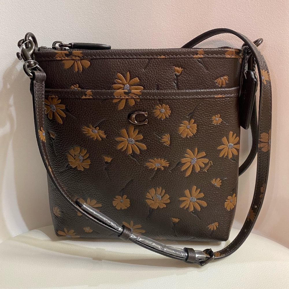 COACH Kitt Floral Leather Crossbody. New without Tags.